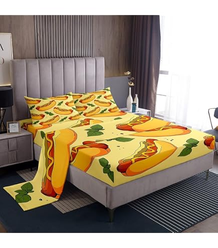Amazon.com: American Fast Food Bedding Set Deep Pocket Queen Pizza